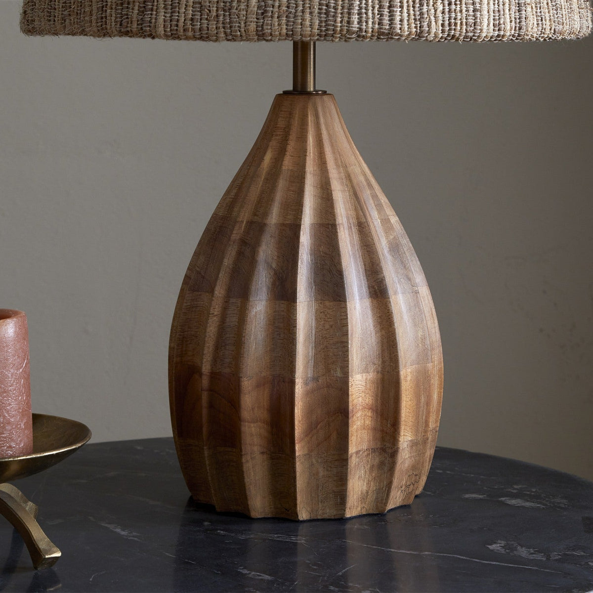 Awaa Mango Wood Bedside Table Lamp Base - Natural