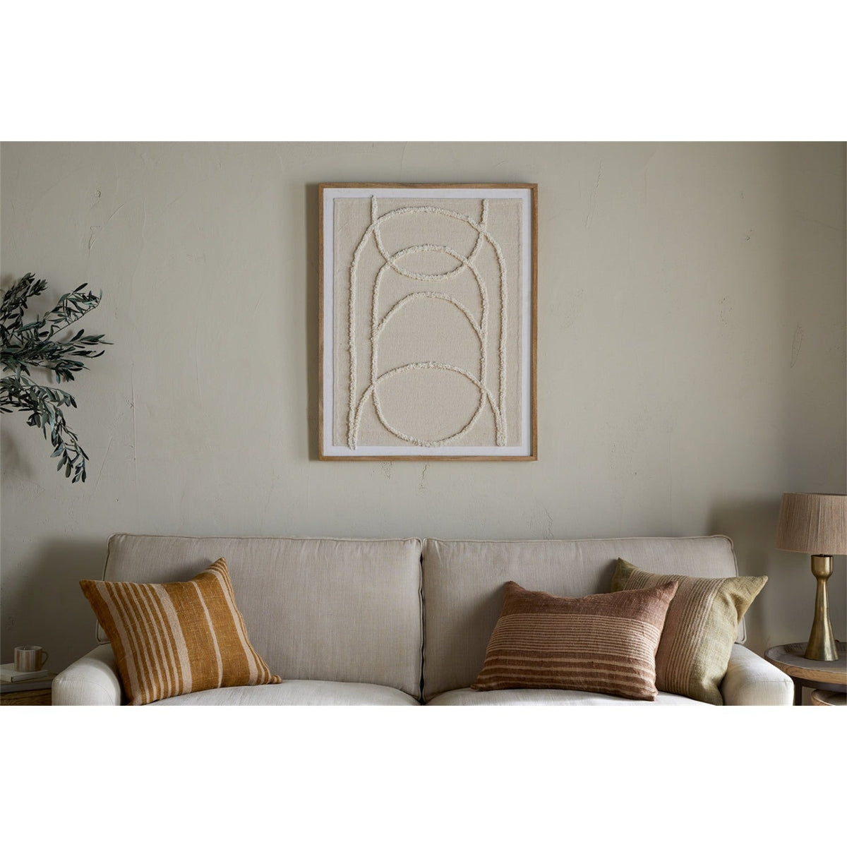 Mauri Frayed Wall Art - Neutral