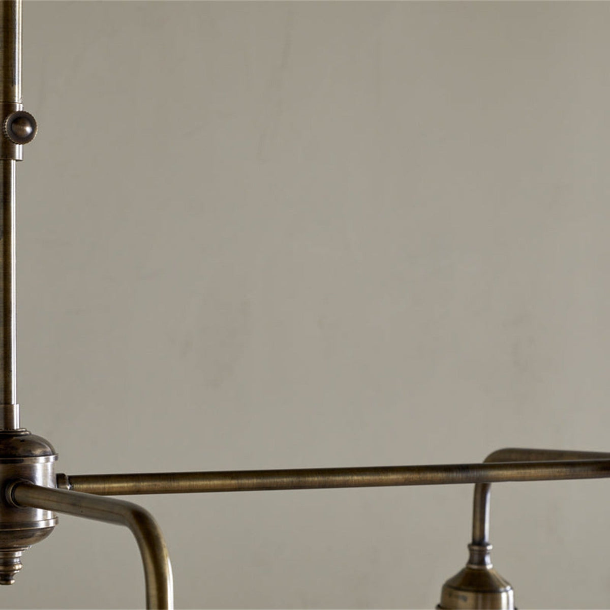 Kakira Ribbed Glass 6 Light Chandelier - Clear & Antique Brass in a kitchen, view 3