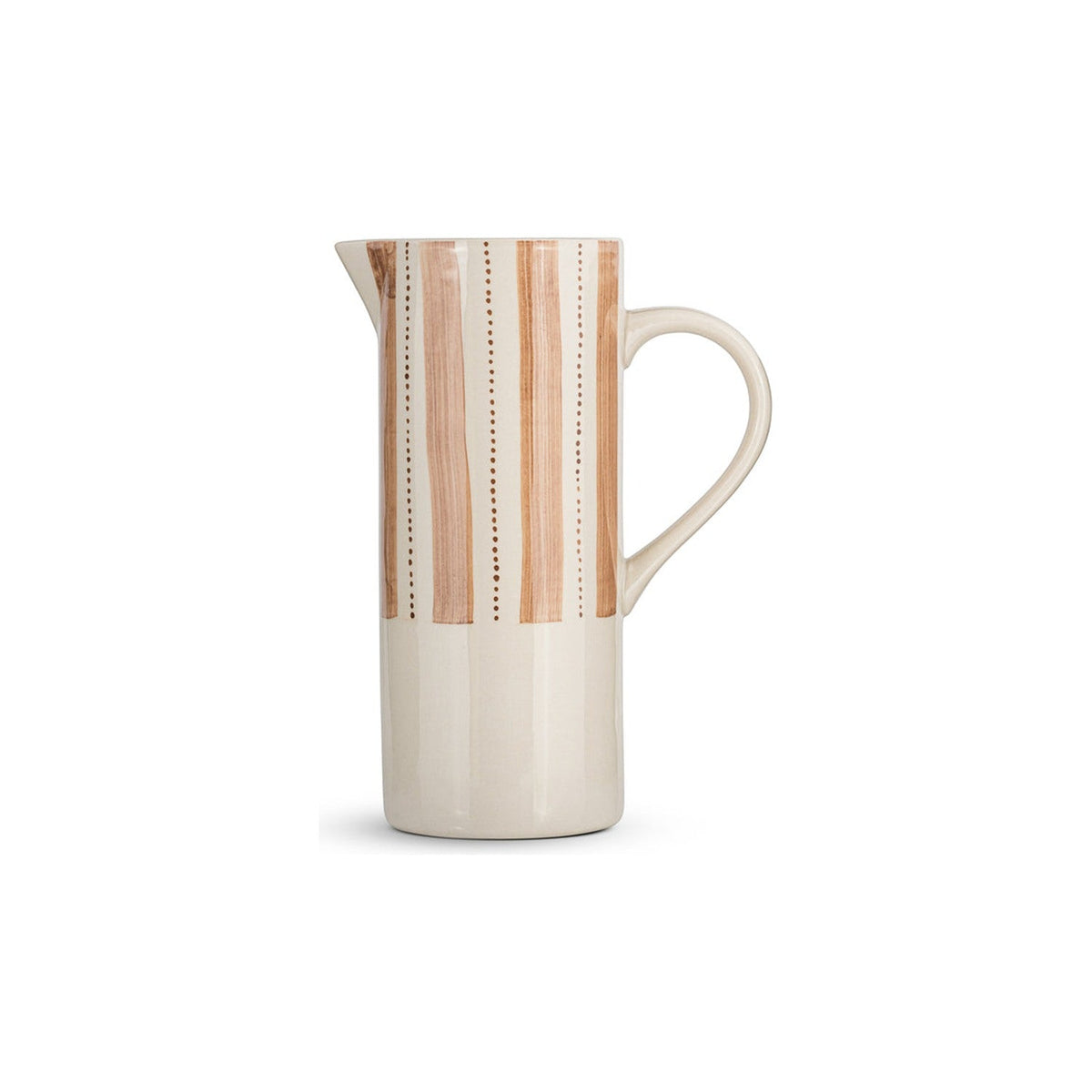 Patthar Large Hand Painted Ceramic Jug - Cream & Clay