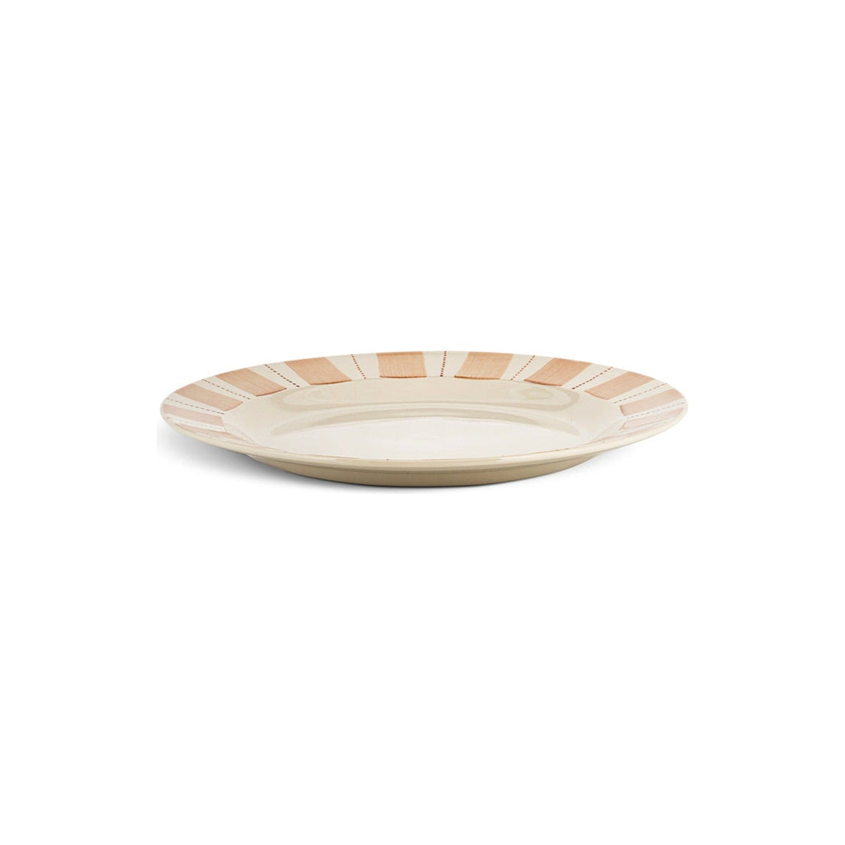 Patthar Hand Painted Ceramic Dinner Plate - Cream & Clay