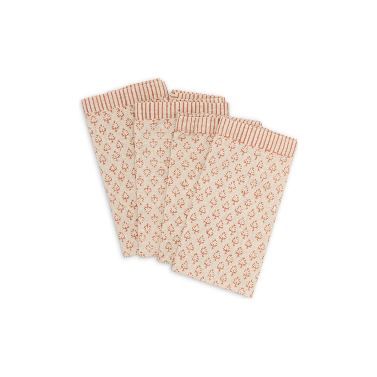 Peplu Block Print Napkins - Terracotta - Set of 4