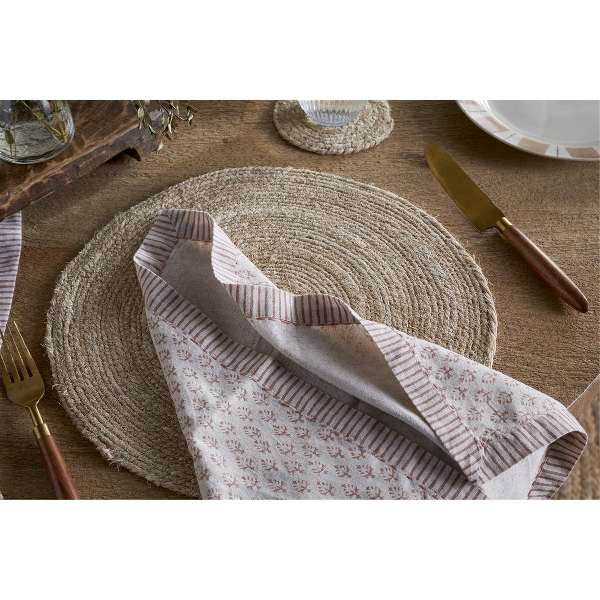 Peplu Block Print Napkins - Terracotta - Set of 4