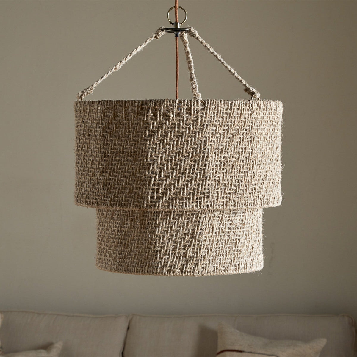 Thimba Woven Jute Chandelier - Natural