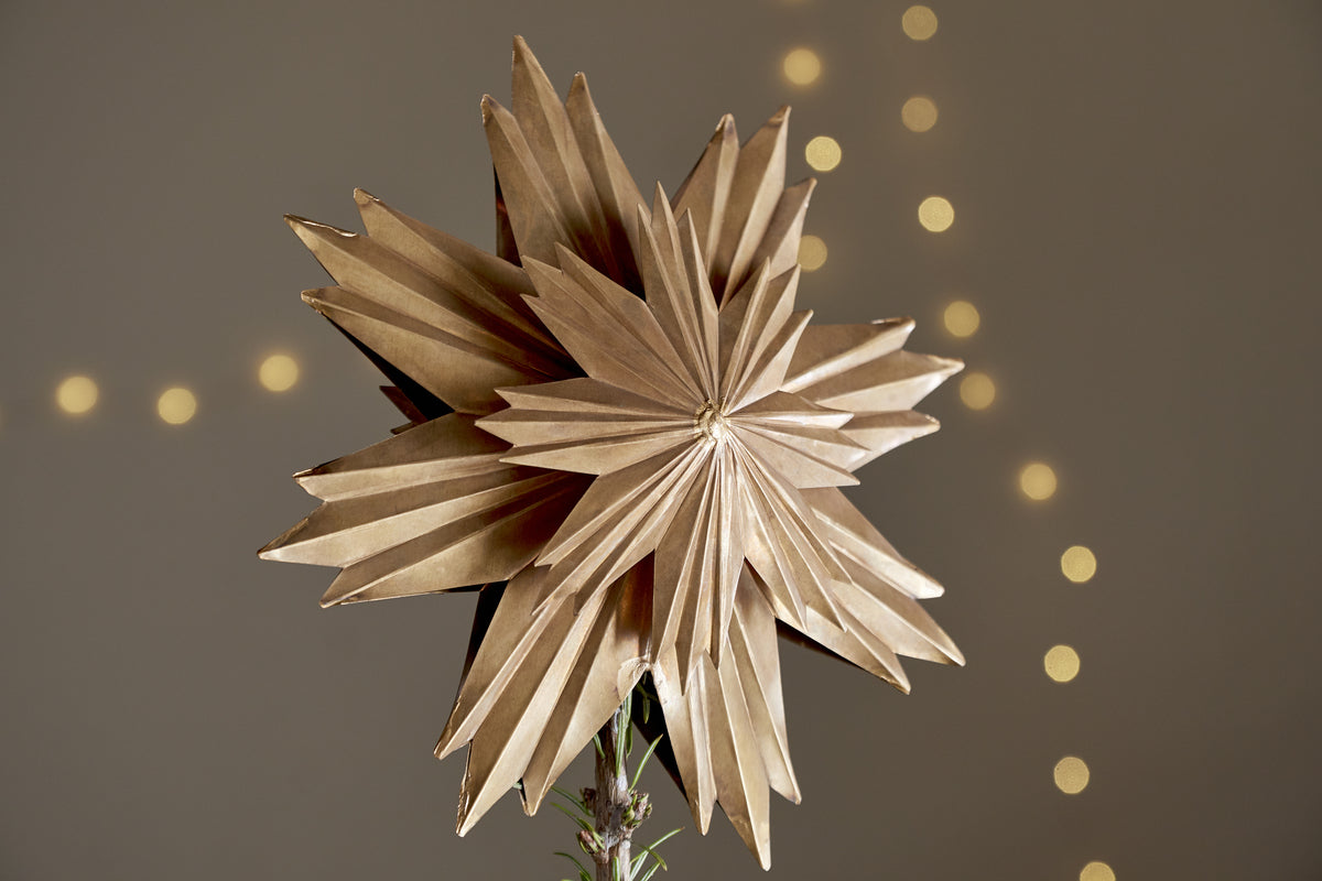 Amata Christmas Tree Topper - Antique Brass