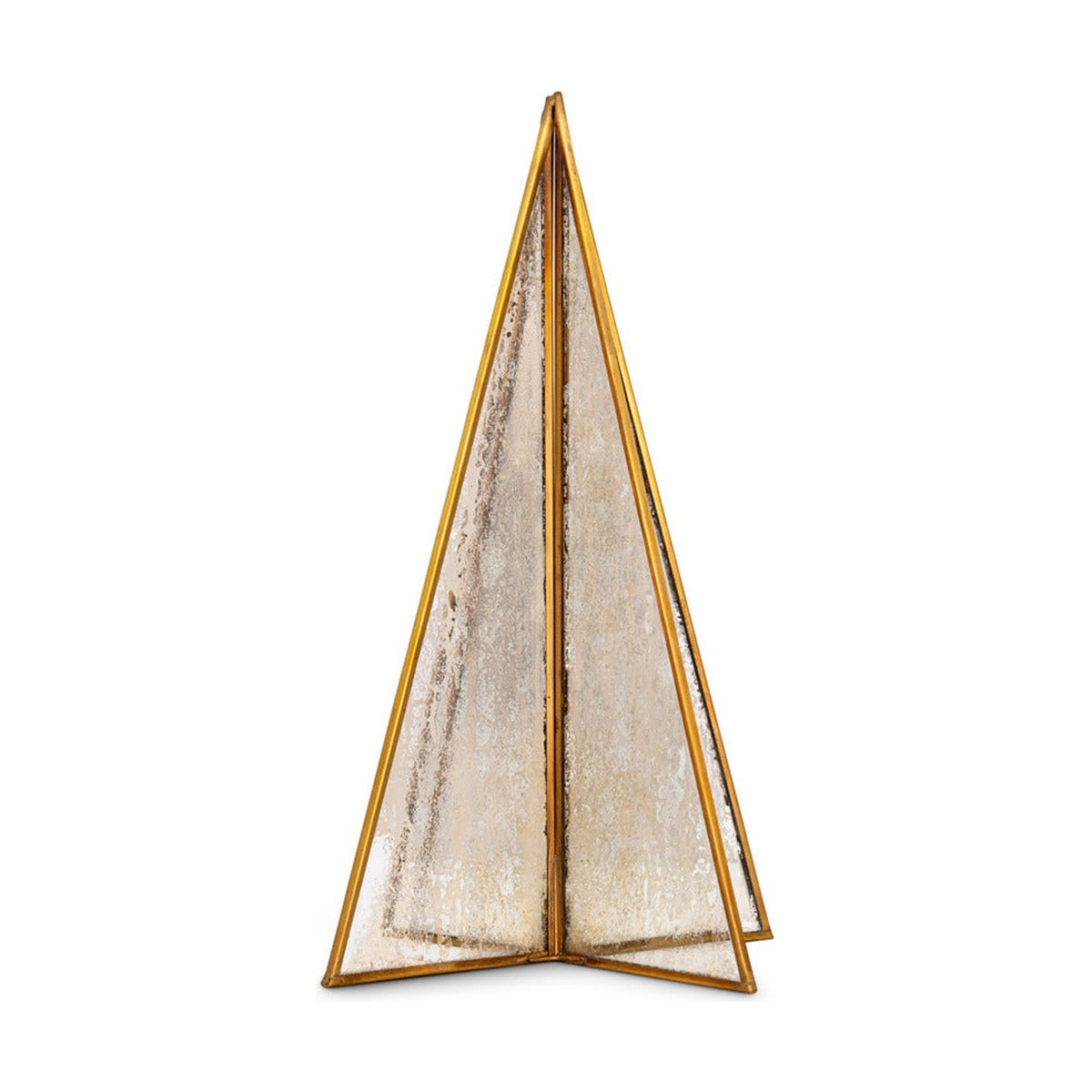 Gacha Large Standing Glass Christmas Tree - Antique Brass