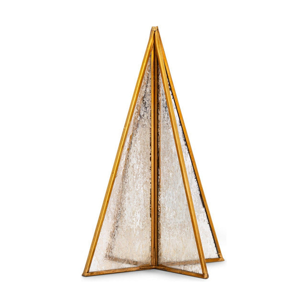 Gacha Small Standing Glass Christmas Tree - Antique Brass