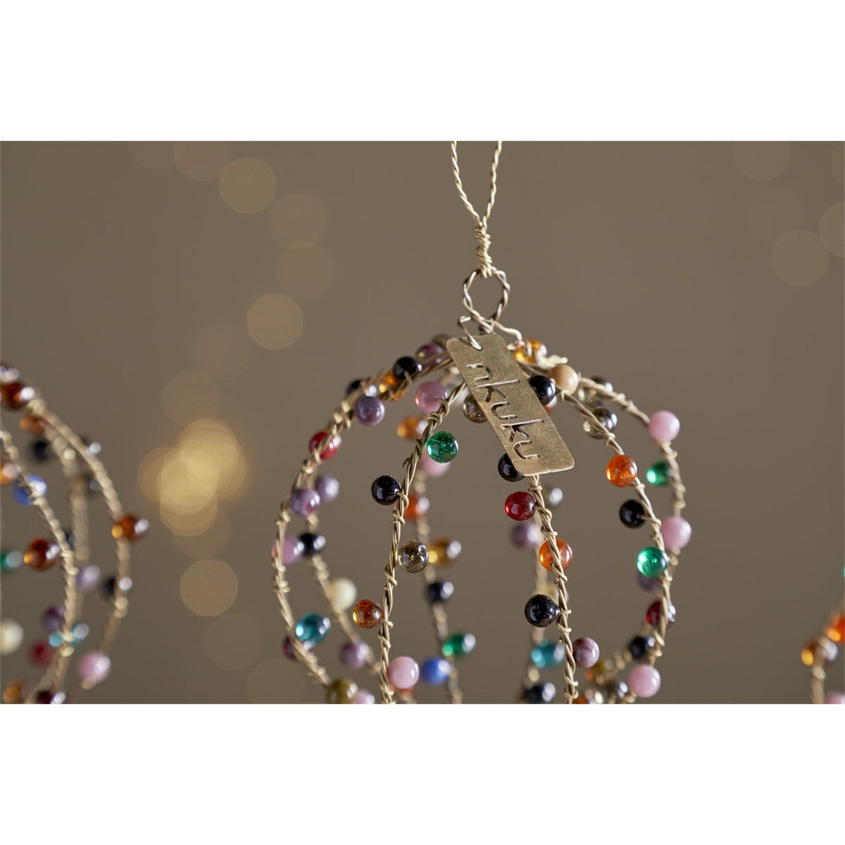 Jajan Beaded Wire Baubles - Mixed Colour - Set of 3