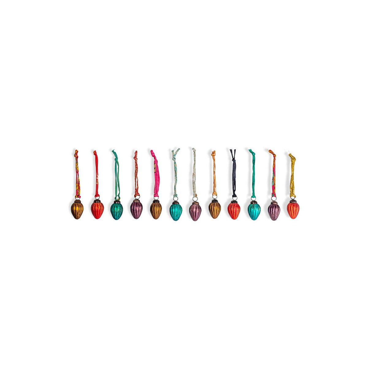 Oko Mini Drop Glass Baubles - Mixed - Set of 12
