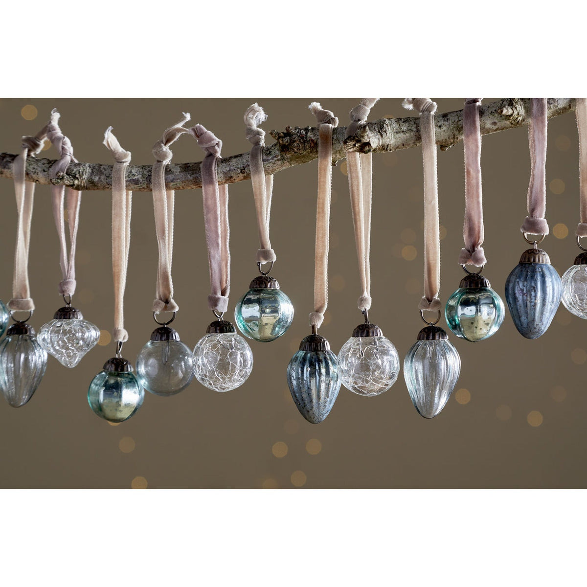 Adisa Jar of Baubles - Antique Teal & Clear - Set of 16