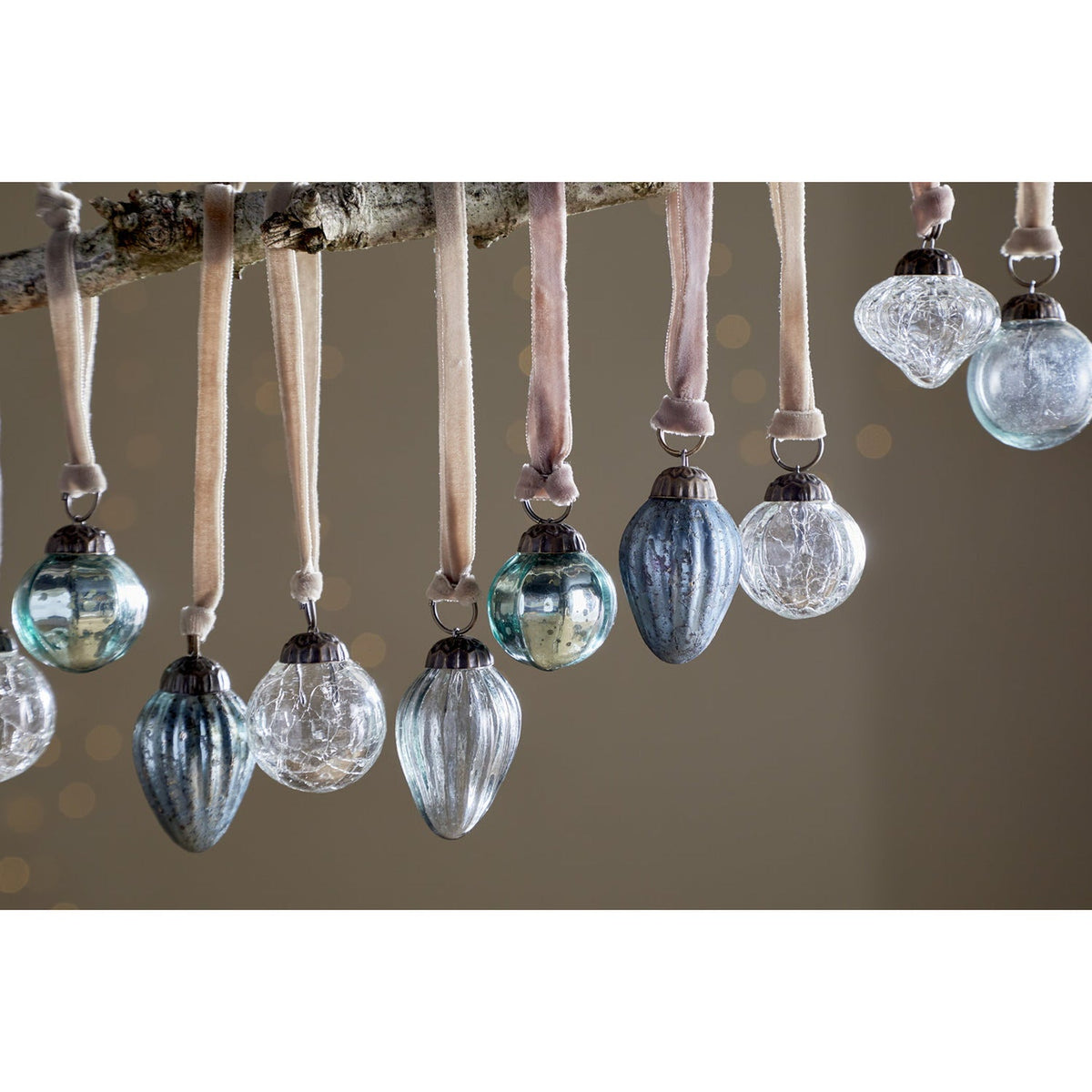 Adisa Jar of Baubles - Antique Teal & Clear - Set of 16