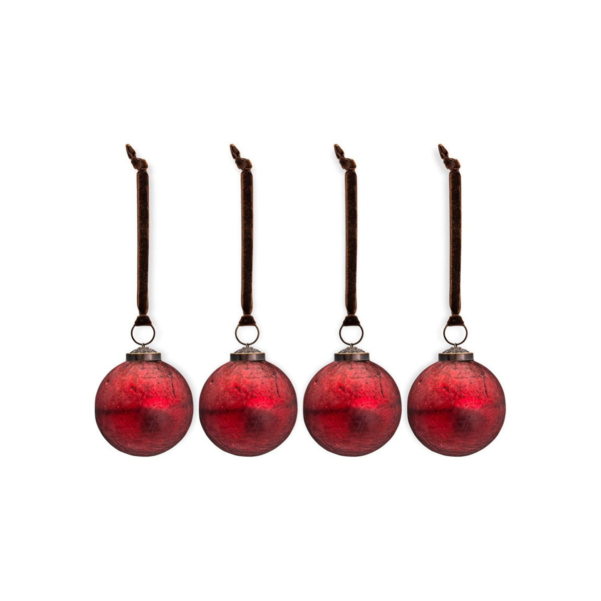 Pannee Round Glass Baubles - Merlot - Set of 4