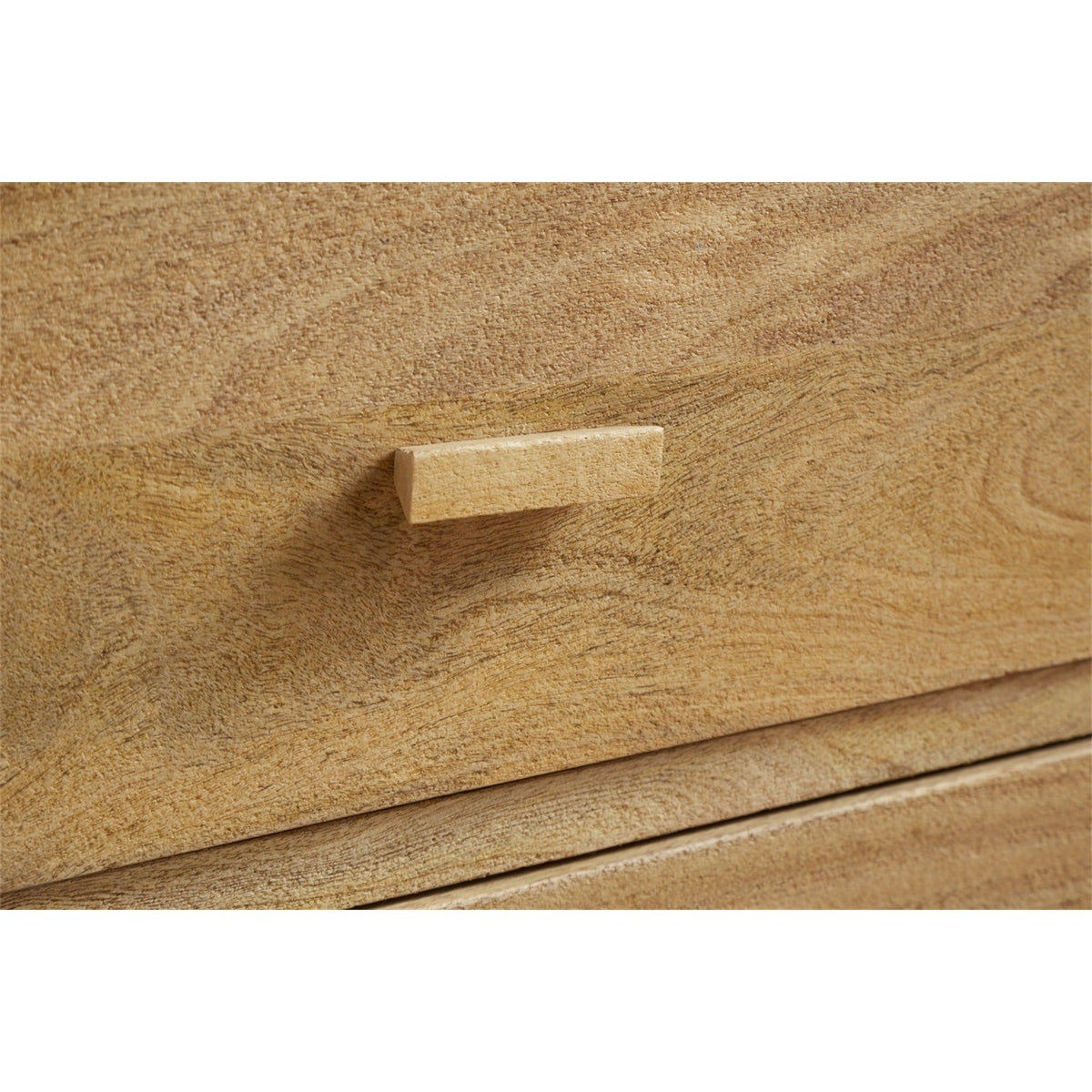 Sri Sandblasted Mango Wood Bedside Table - Natural