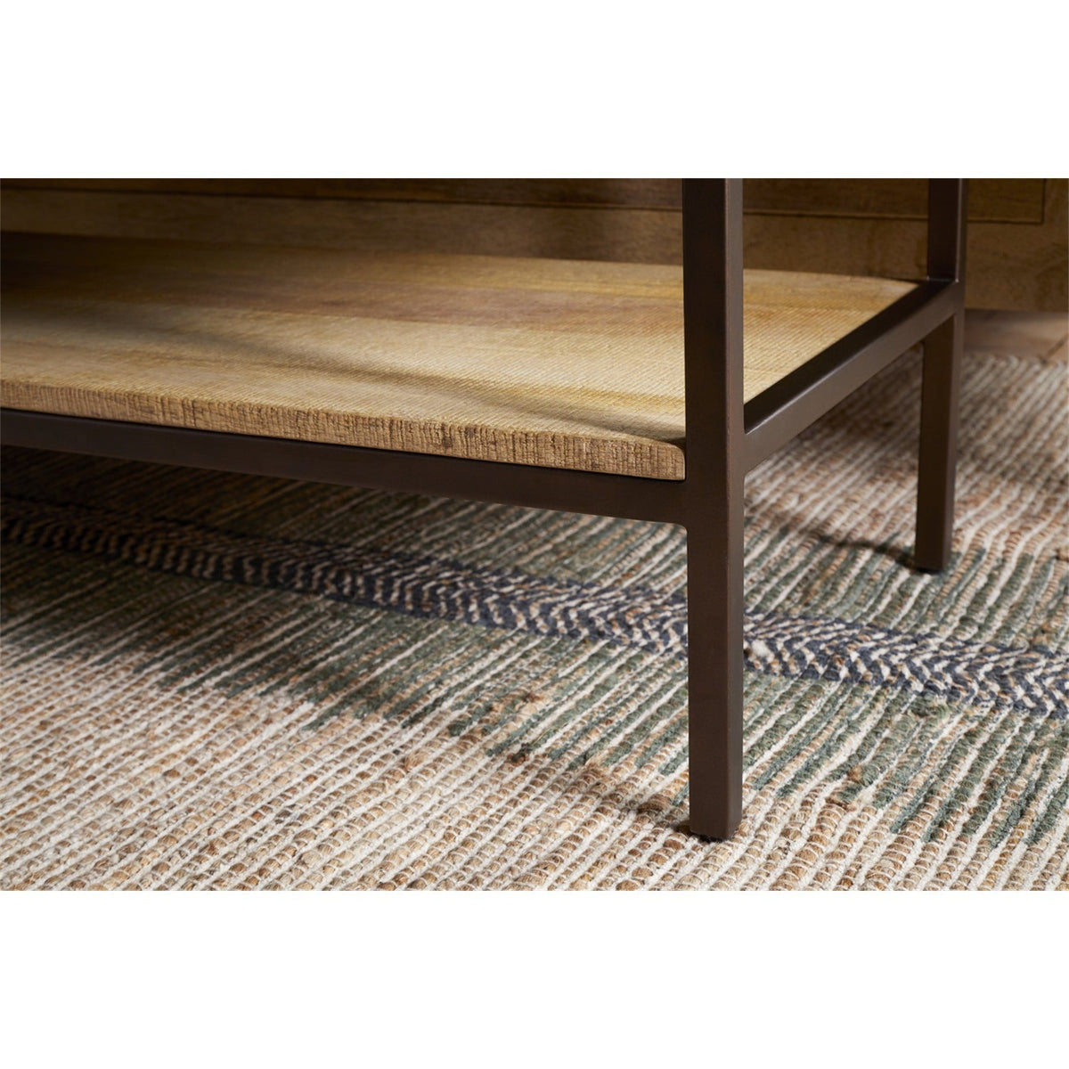 Sanja Cotton Upholstered Bench - Charcoal & Natural