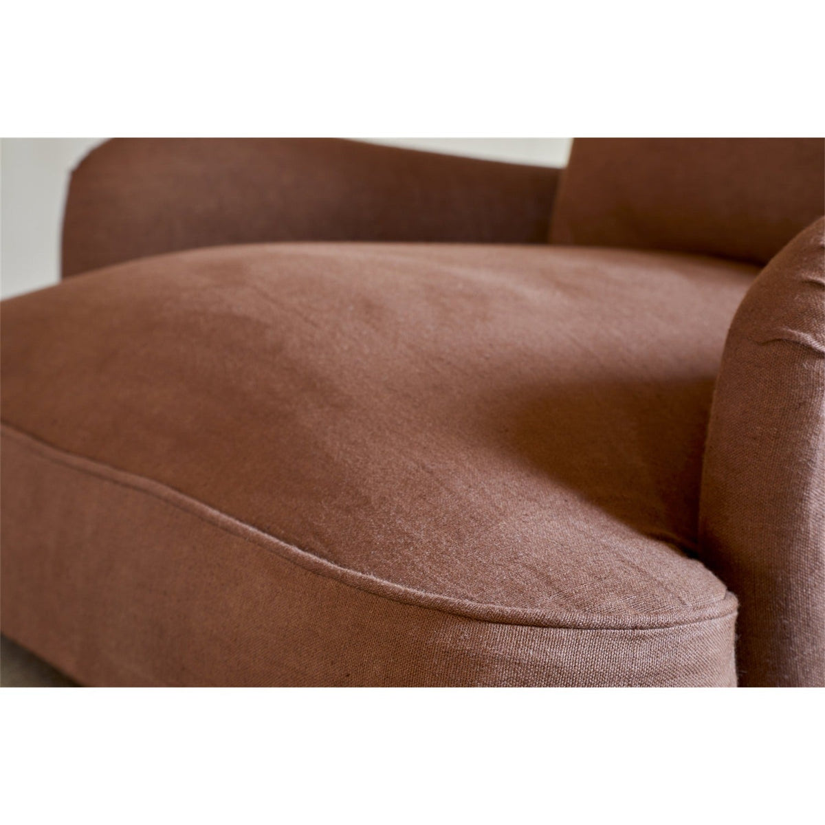 Abe Deconstructed Linen Armchair - Rust