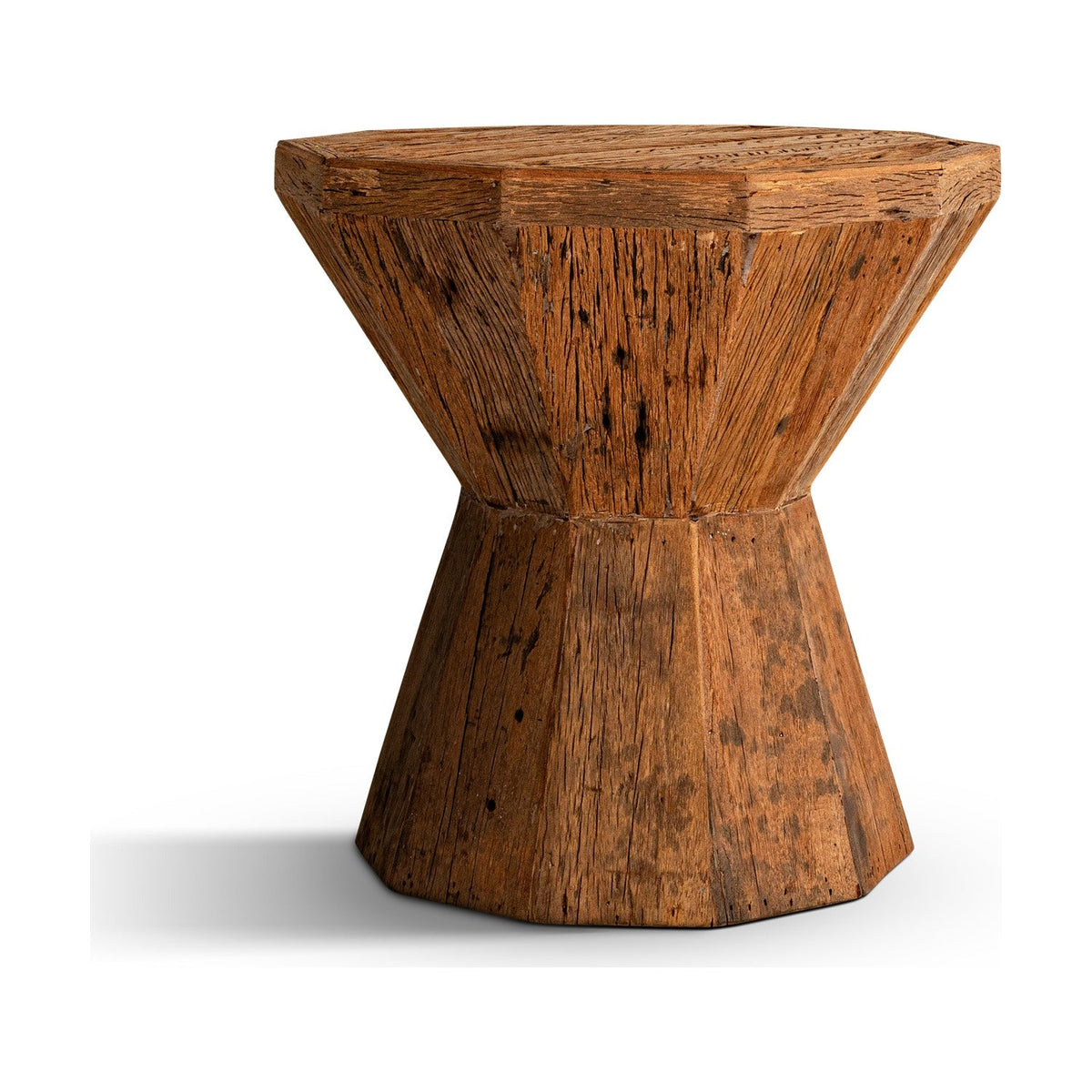 Juhi Octagonal Reclaimed Wood Side Table - Natural