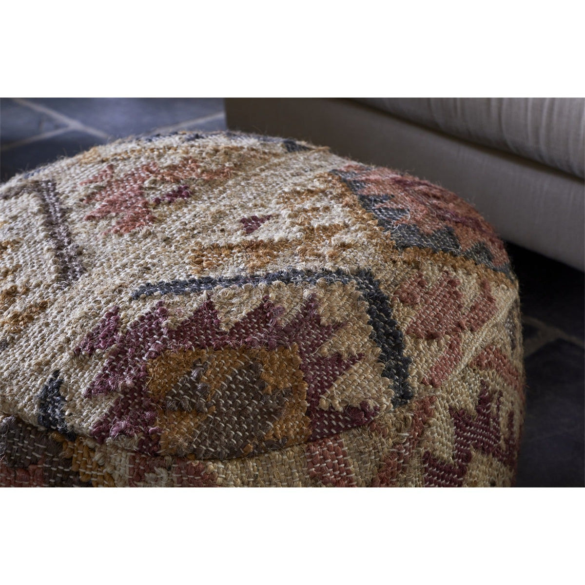 Barir Kilim Upholstered Pouffe - Multi