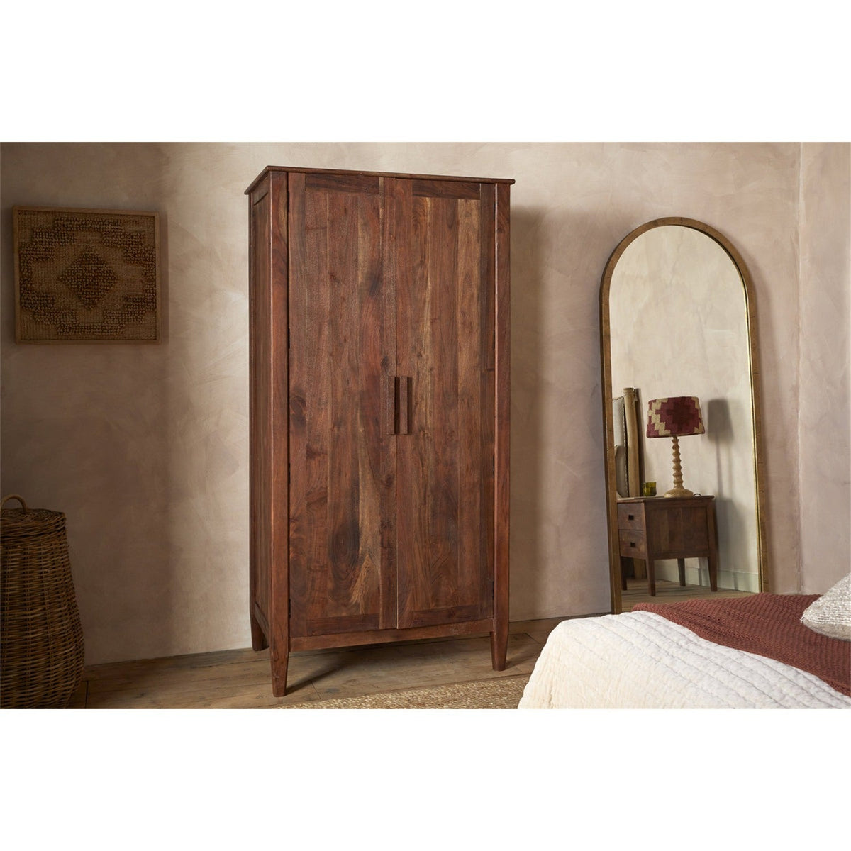 Anbu Acacia Wardrobe - Washed Walnut