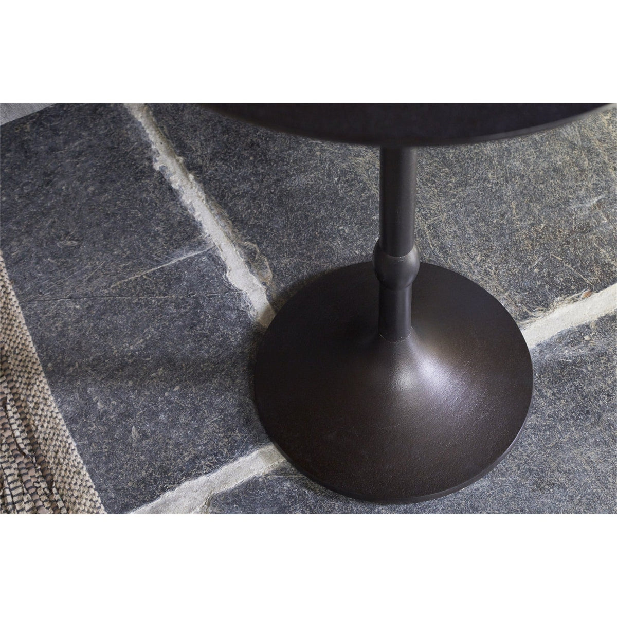 Lahar Cast Metal Tall Side Table - Aged Black