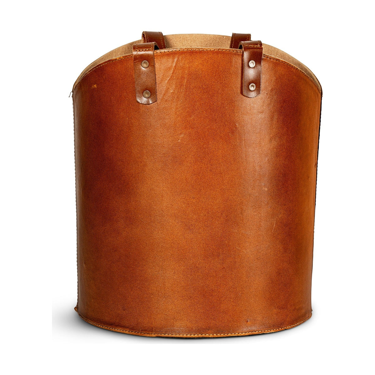 Panasi Tall Leather Storage Basket - Tan
