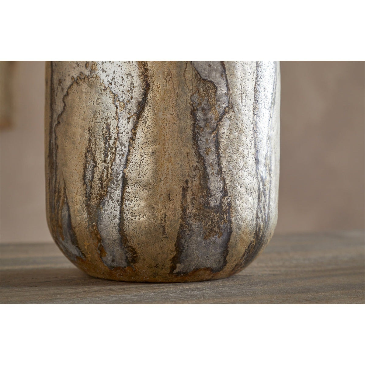 Hamira Recycled Glass Vase - Silver Rust