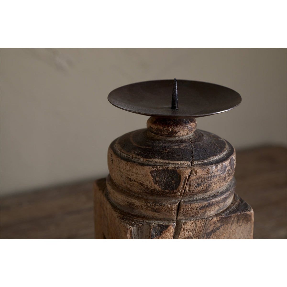 Rana Reclaimed Wood Candle Holder - Natural