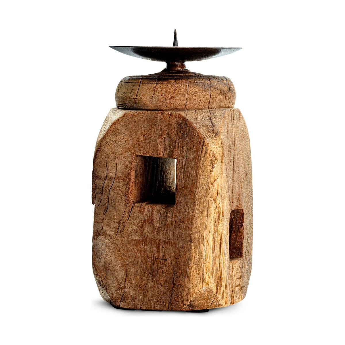 Rana Reclaimed Wood Candle Holder - Natural
