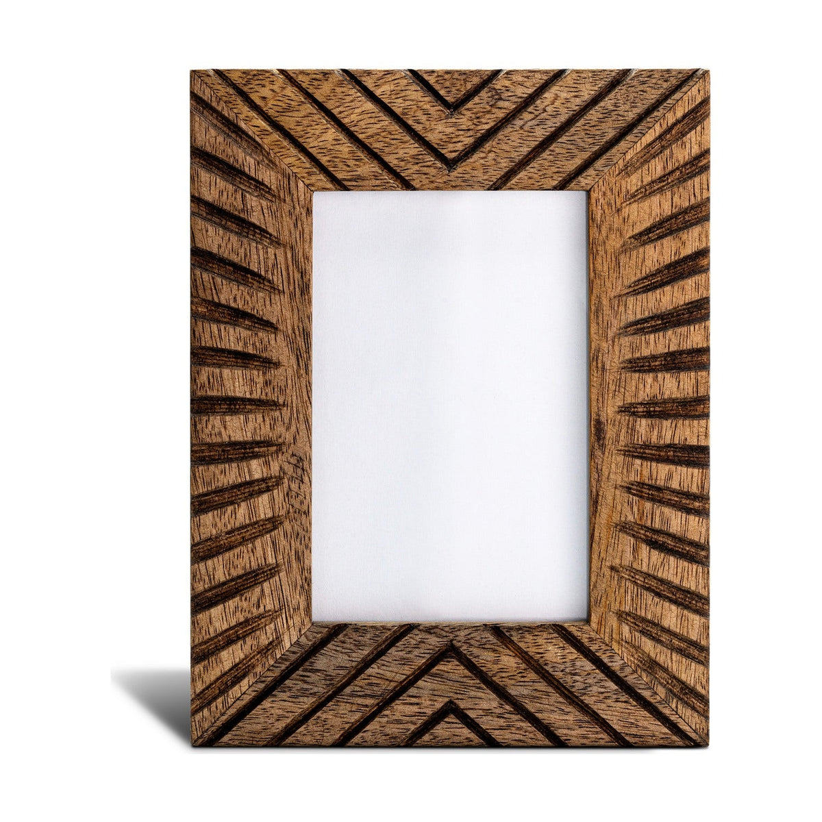 Janoni 4 x 6 Carved Mango Wood Photo Frame - Natural