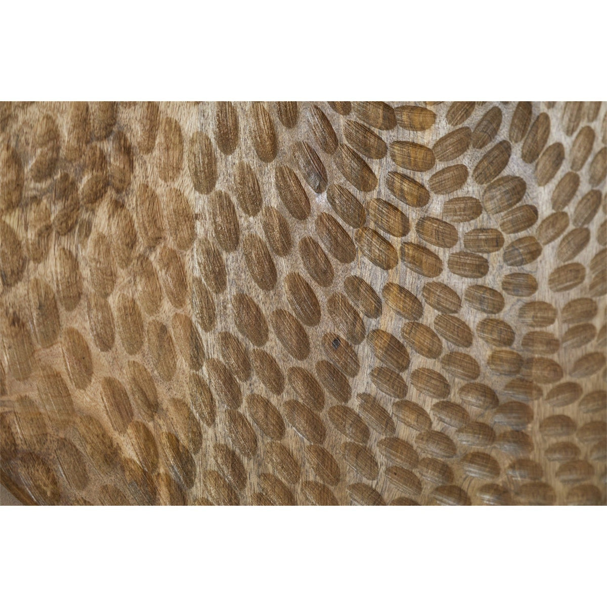 Shahar Carved Mango Wood Wall Clock - Brown