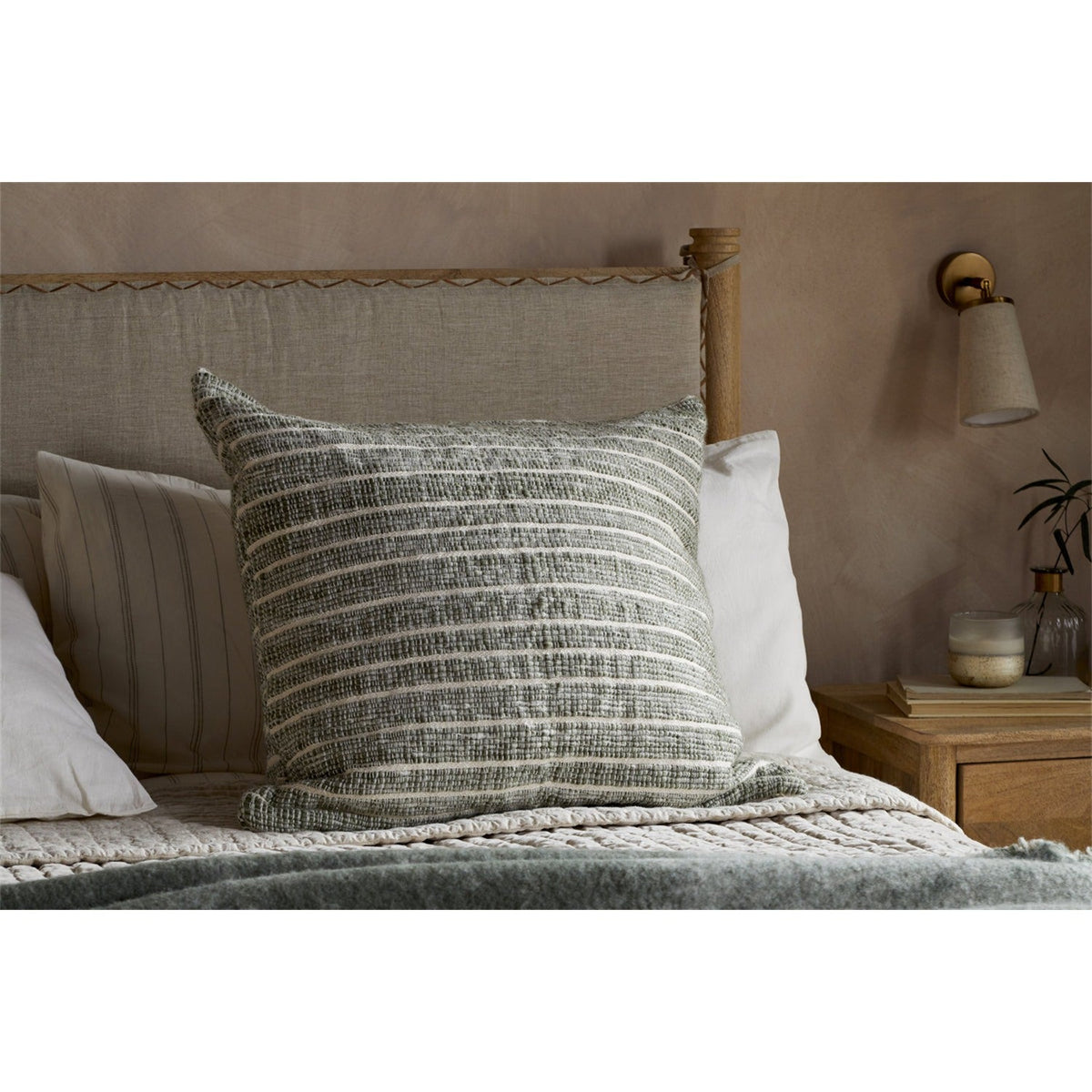 Tudo 65 x 65cm Merino Cushion Cover - Moss & Natural