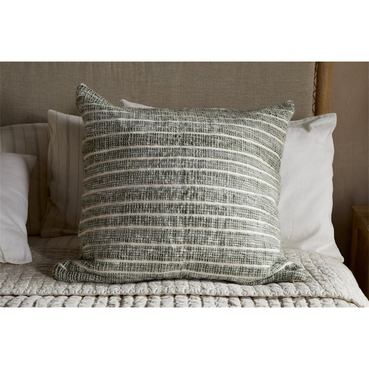 Tudo 65 x 65cm Merino Cushion Cover - Moss & Natural