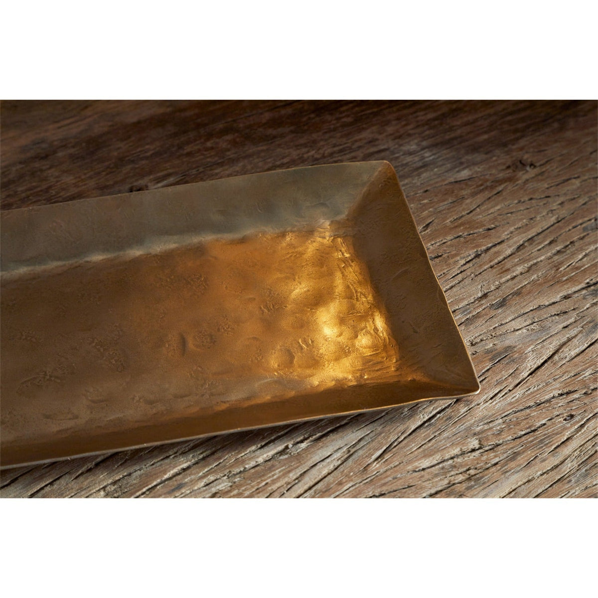 Neram Hammered Iron Tray - Antique Brass