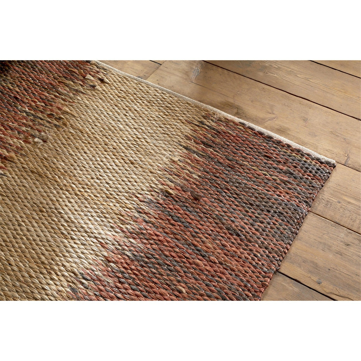 Kekere 150 x 240cm Jute & Cotton Rug - Natural & Rust