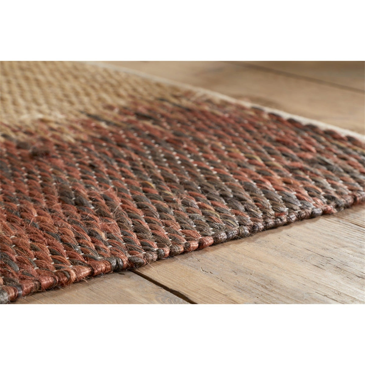 Kekere 150 x 240cm Jute & Cotton Rug - Natural & Rust