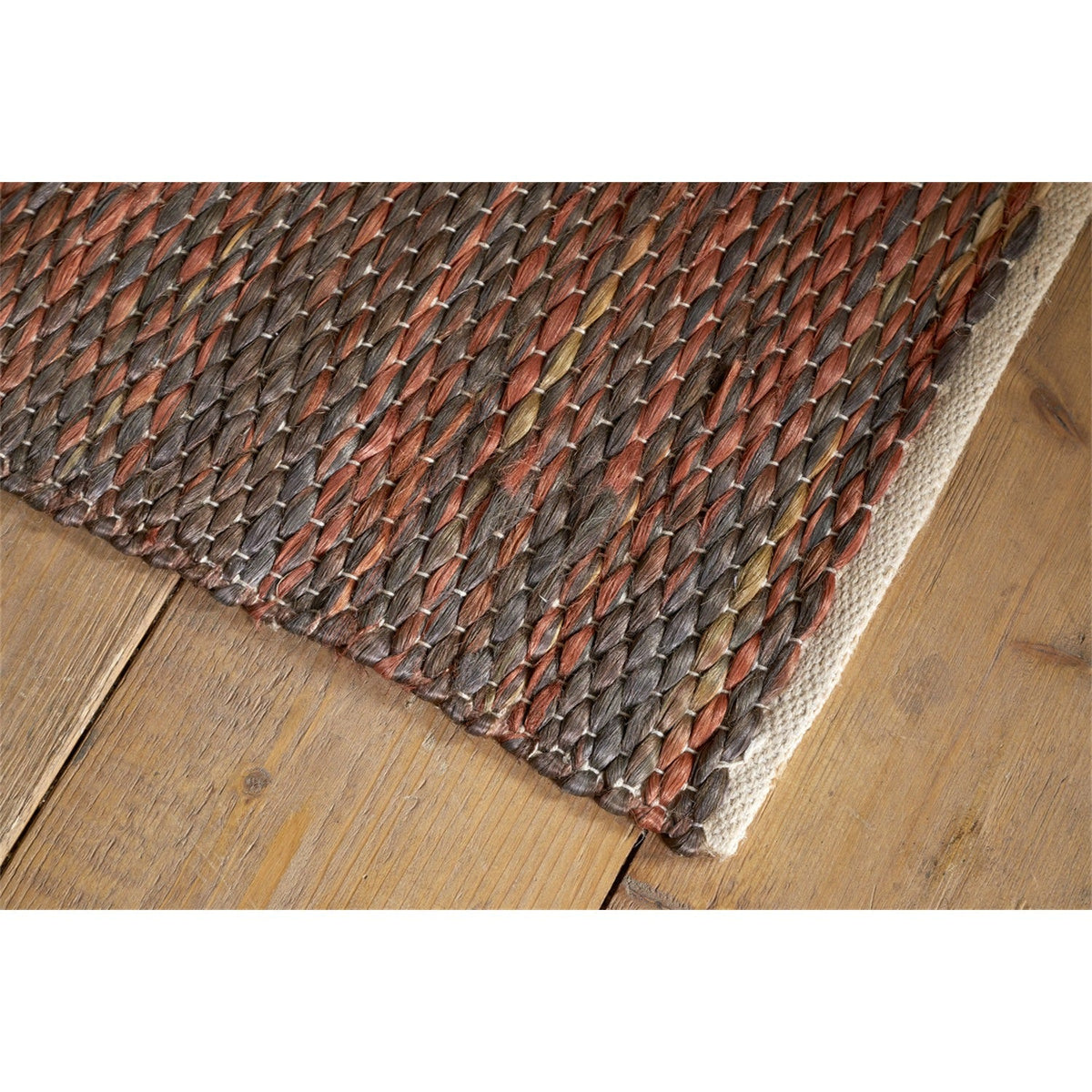Kekere 150 x 240cm Jute & Cotton Rug - Natural & Rust