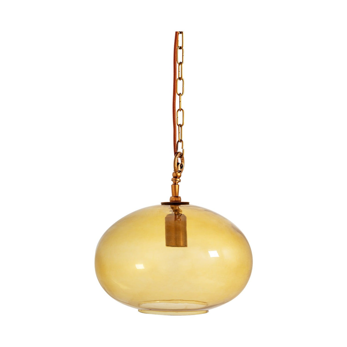 Otoro Small Round Recycled Glass Pendant Light - Honey