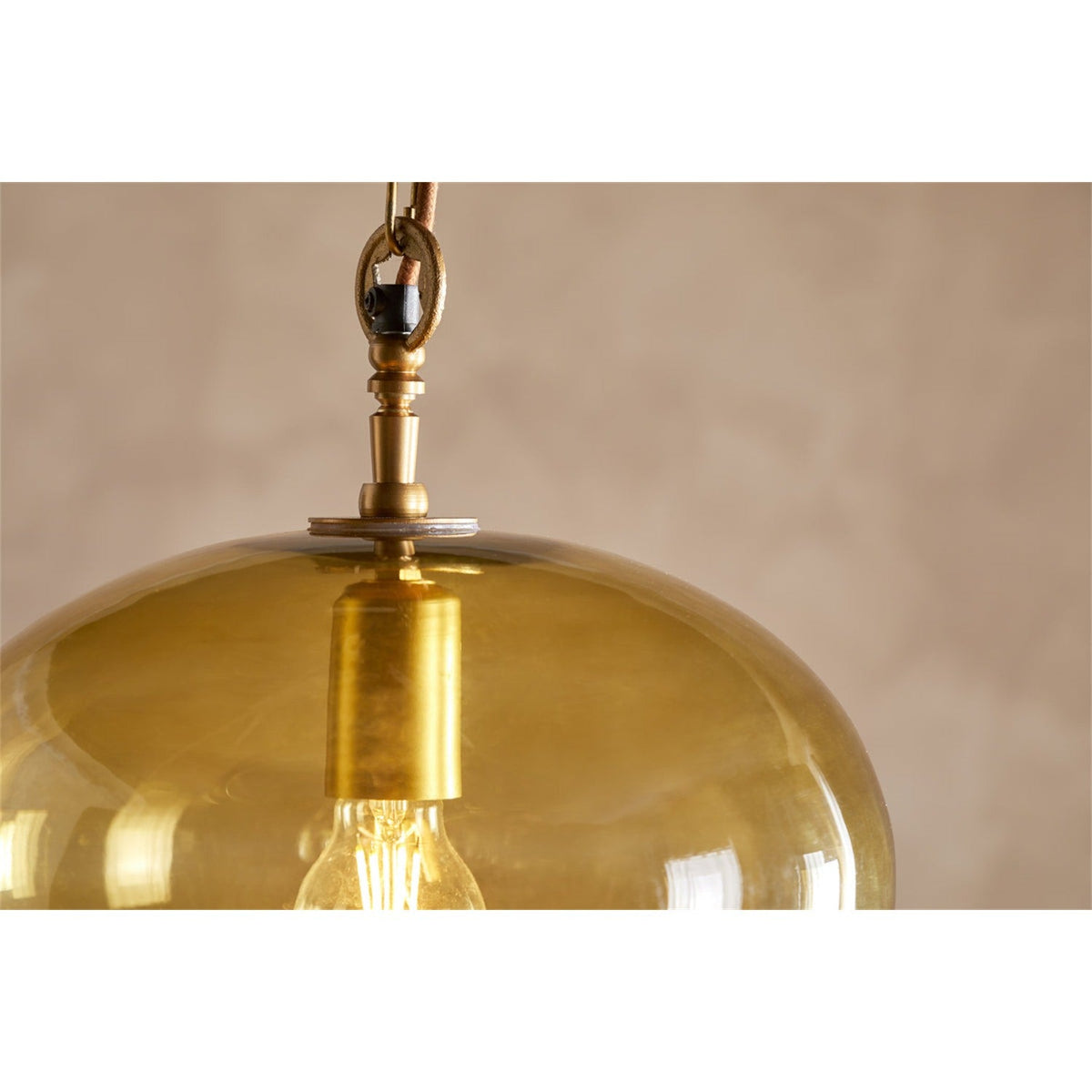 Otoro Small Round Recycled Glass Pendant Light - Honey