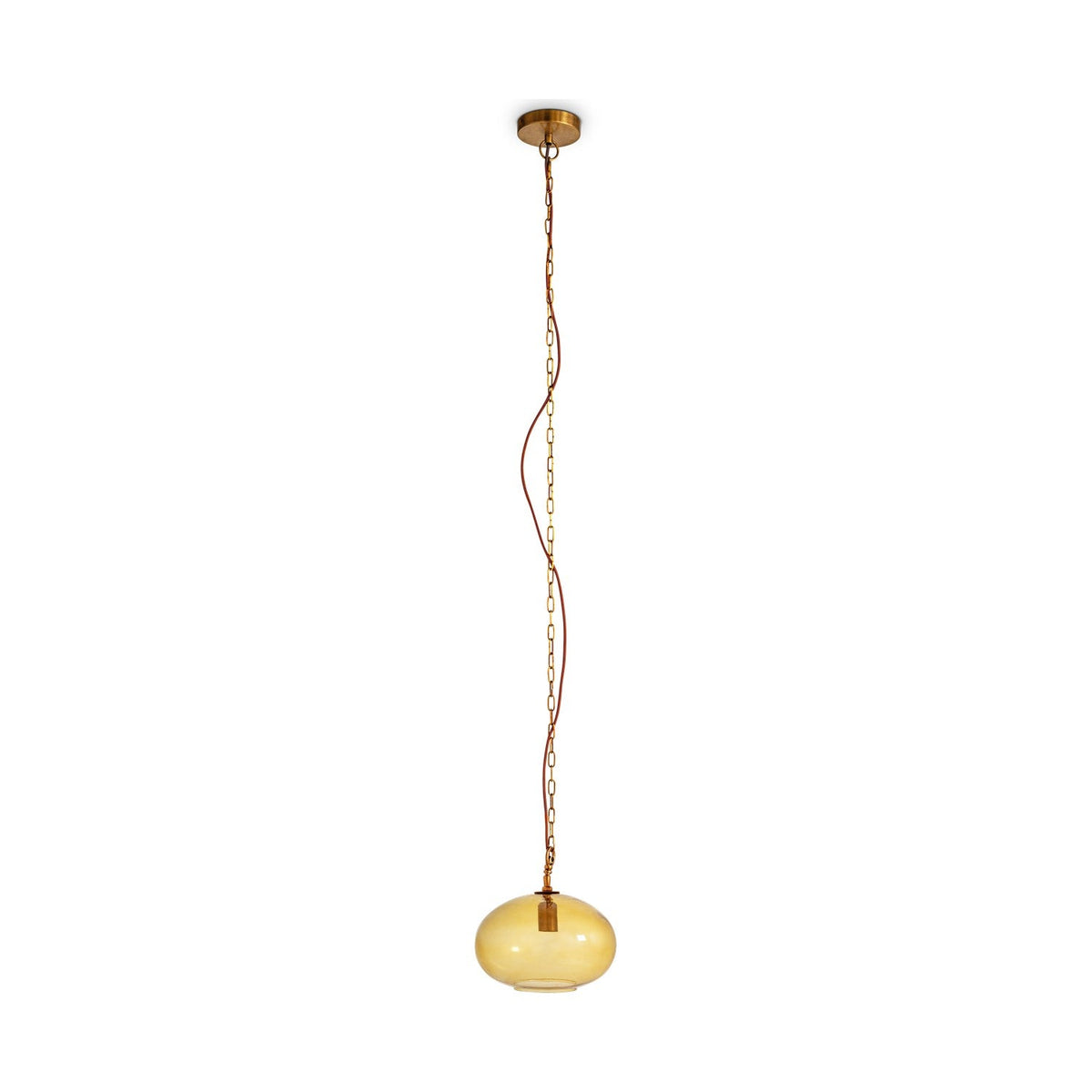 Otoro Small Round Recycled Glass Pendant Light - Honey