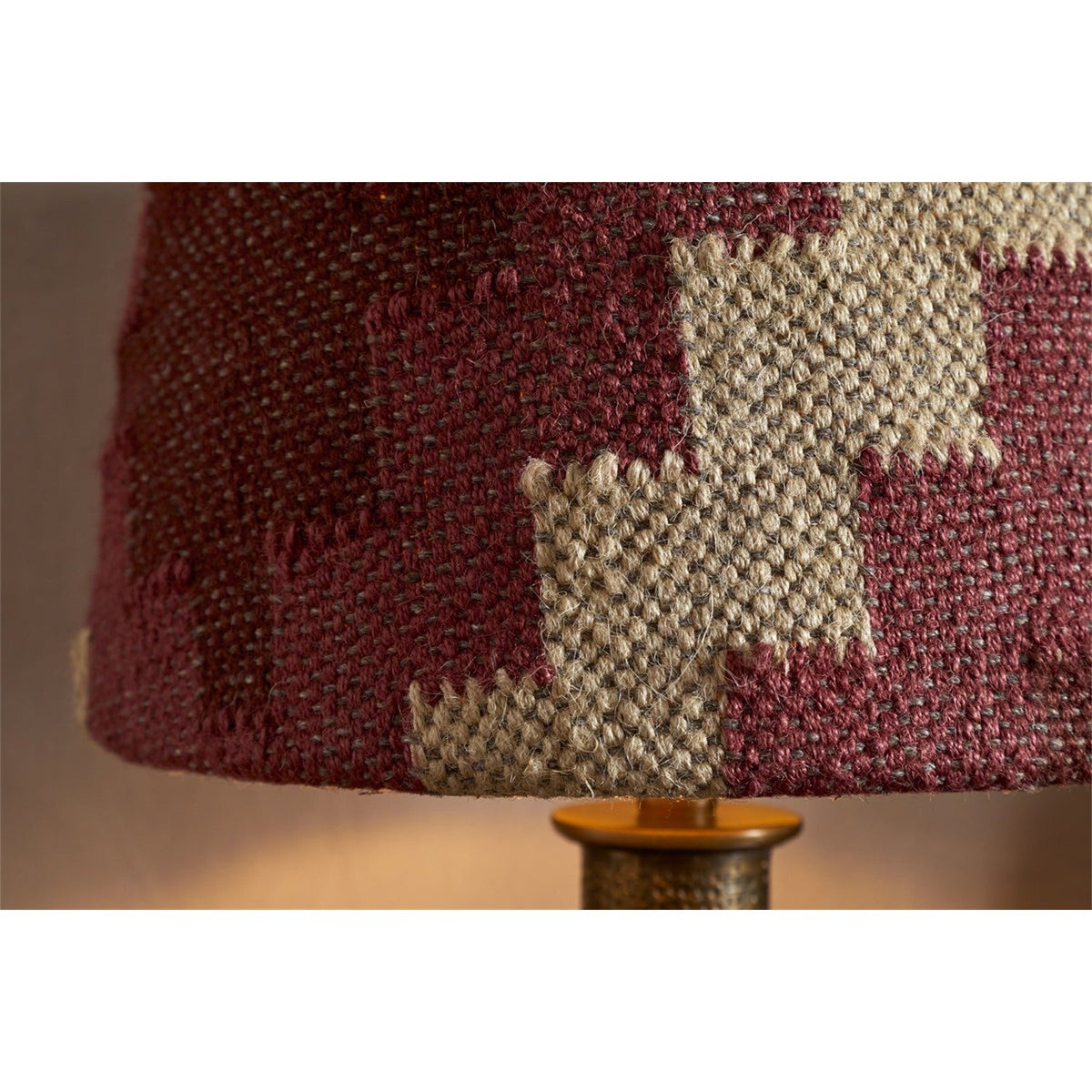 Kaadu Medium Jute Kilim Lampshade - Rust & Natural