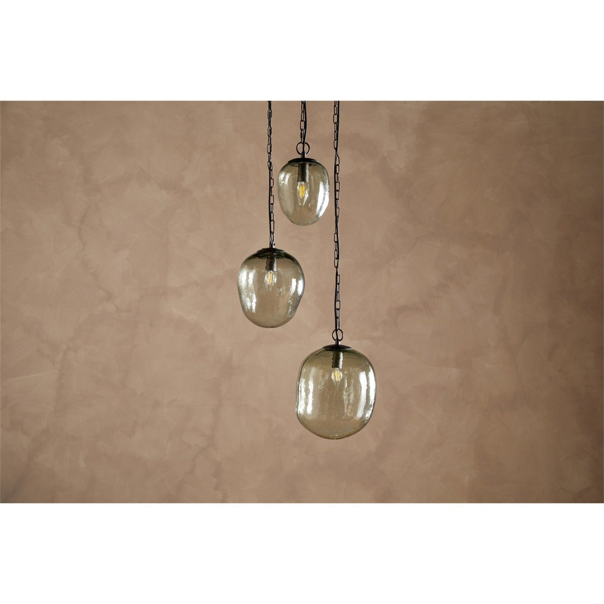Sanvika 3 Light Organic Cluster Pendant Light - Green