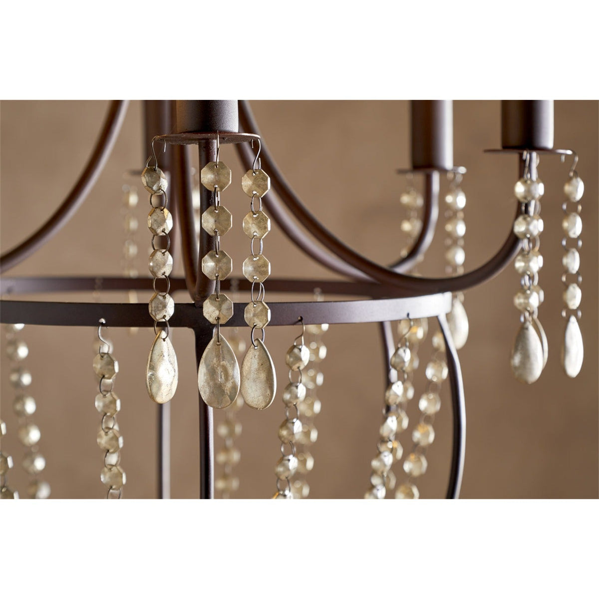Naavia 6 Light Iron & Crystal Chandelier - Rust