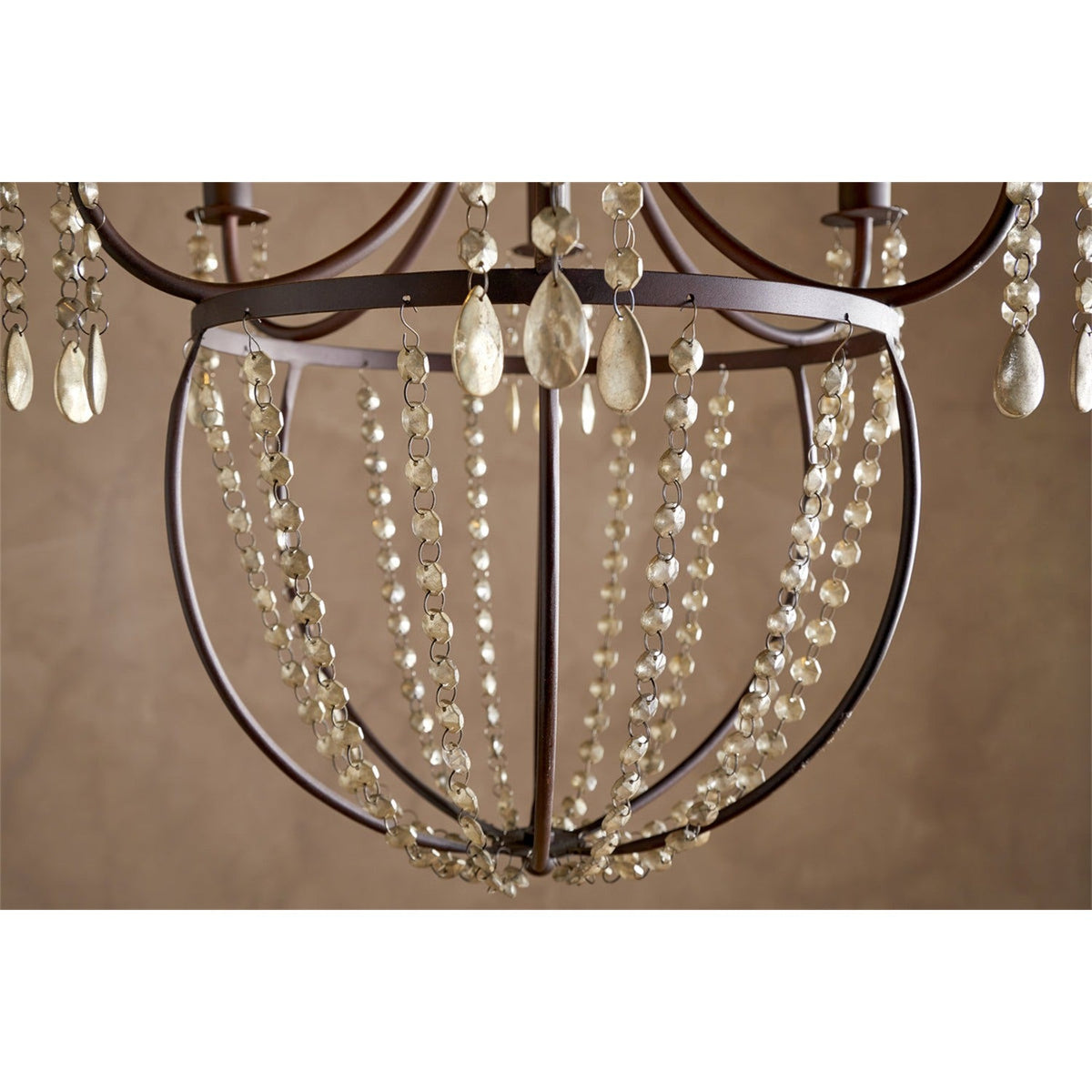 Naavia 6 Light Iron & Crystal Chandelier - Rust