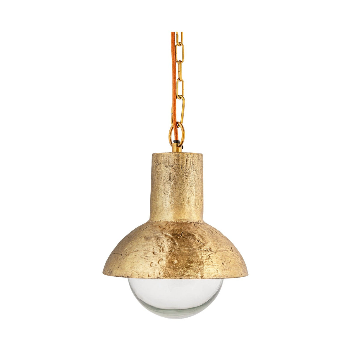 Sakti Brass & Recycled Glass Pendant Light - Clear