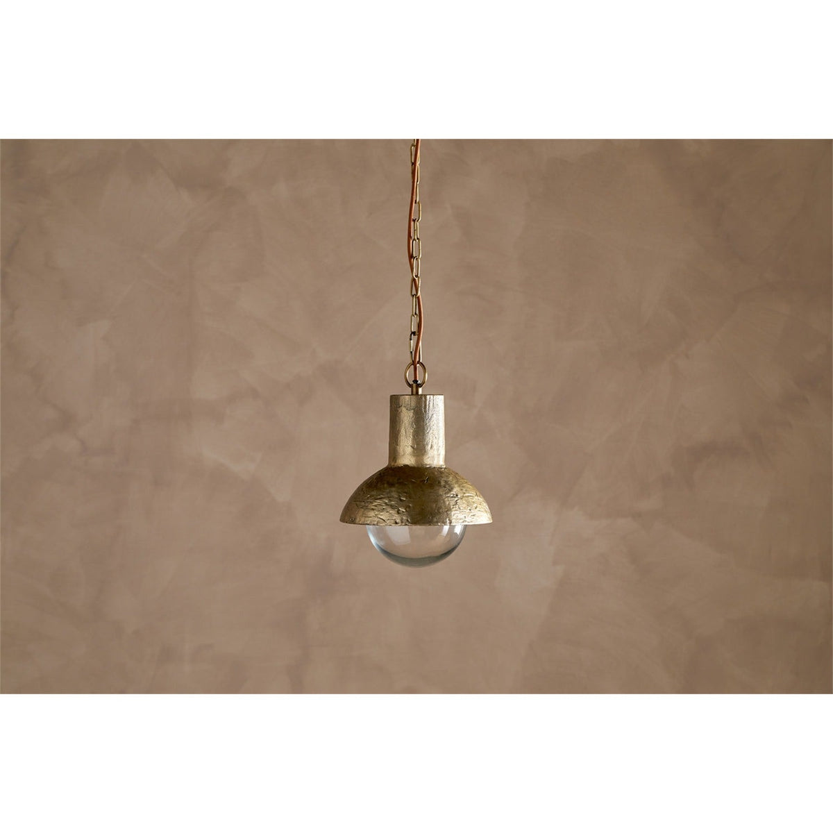 Sakti Brass & Recycled Glass Pendant Light - Clear