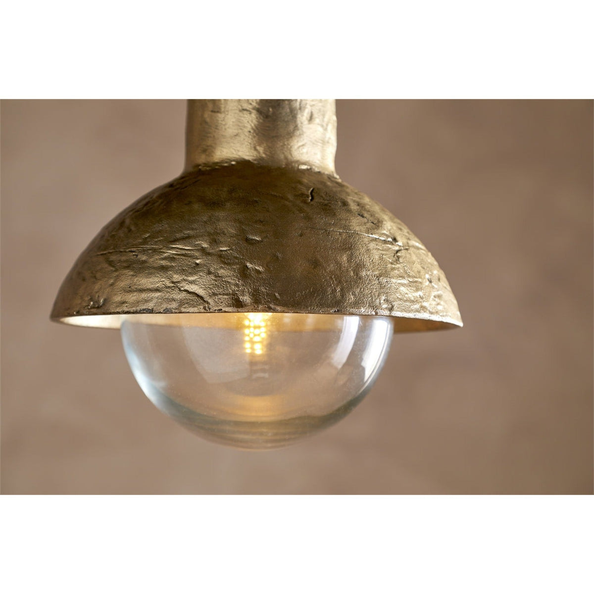 Sakti Brass & Recycled Glass Pendant Light - Clear
