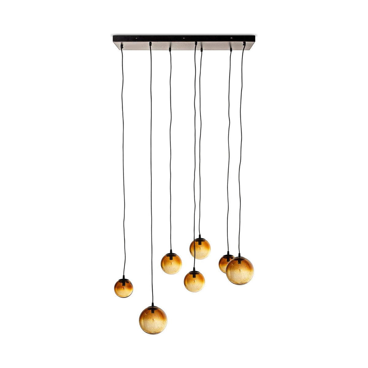 Jerami 7 Light Recycled Glass Linear Chandelier - Caramel