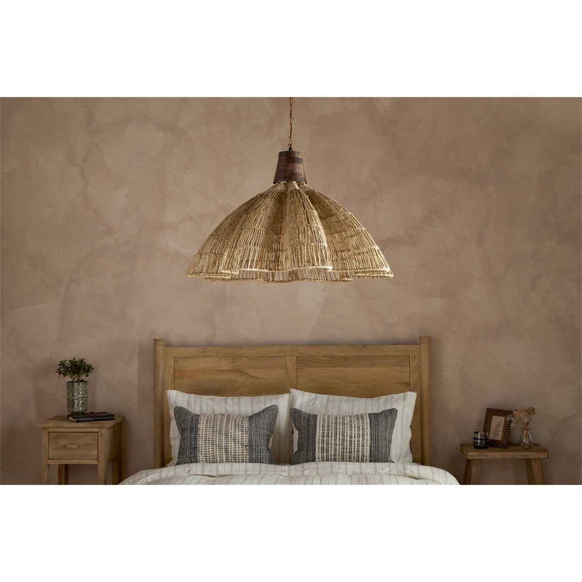 Tudai Large Woven Jute Pendant Light - Natural