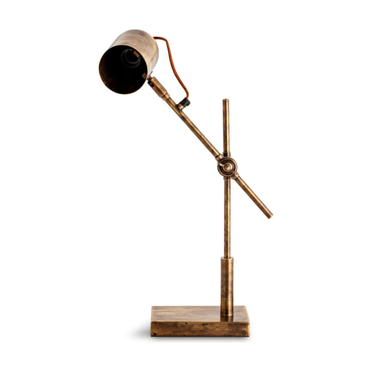 Thenkara Directional Desk Lamp - Antique Brass, detail of the brass