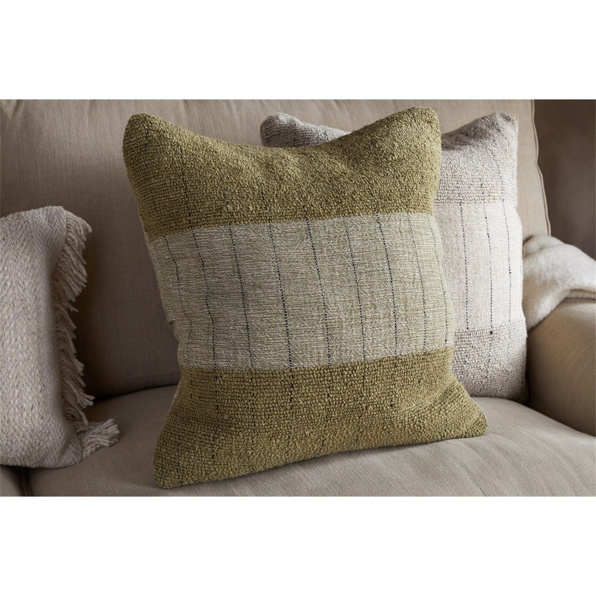Mayla 50 x 50cm Linen Cushion Cover - Olive Green