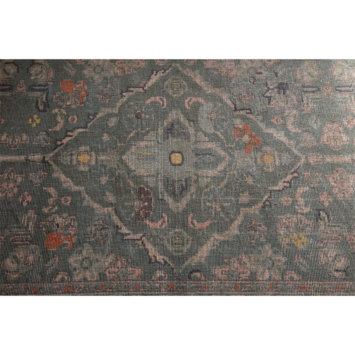 Okuta 150 x 240cm Block Print Jute Rug - Olive Green